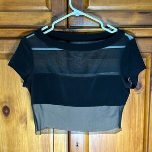 Women’s Black Sheer Sexy Crop Top